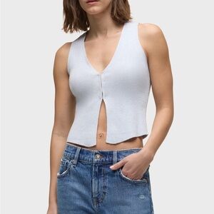 Hudson Jeans White Ribbed Tank Top